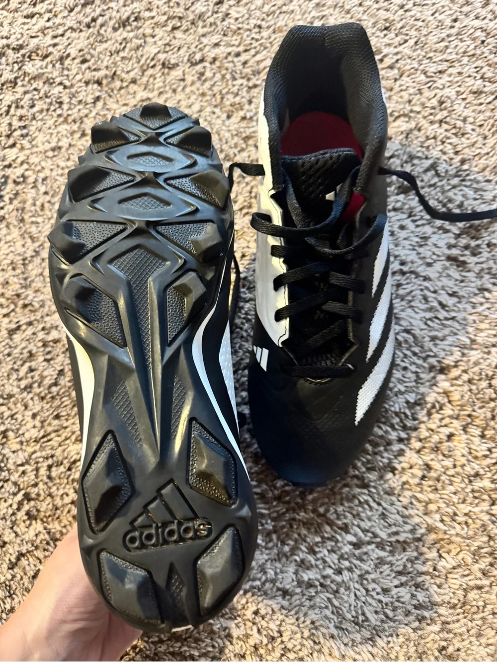 adidas Black and White baseball Cleats